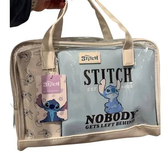Disney Lilo & Stitch 3 Piece Makeup Cosmetic Travel Bag Set Primark-NEW - Picture 1 of 1